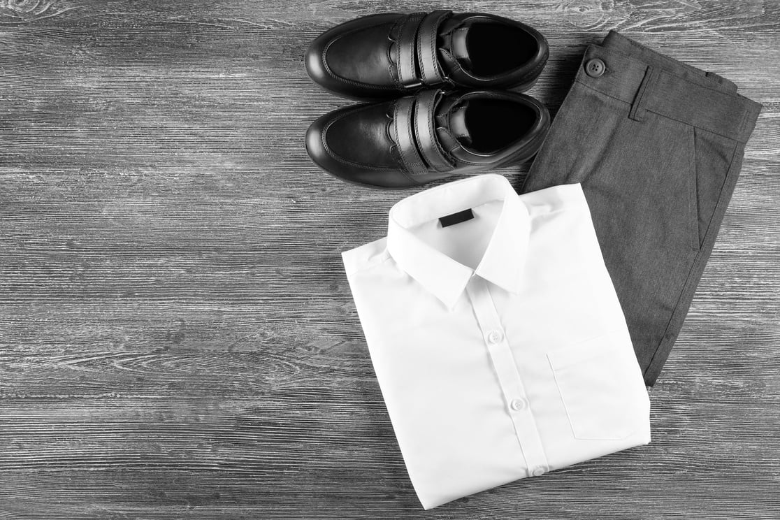 School Uniform on Wooden Background